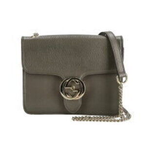 Gucci Interlocking G crossbody bag Gray grained leather